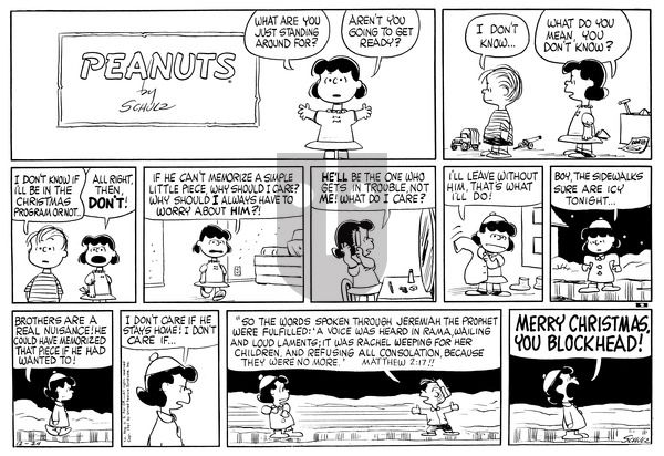 Peanuts on Sunday December 24, 1961 Comic Strip