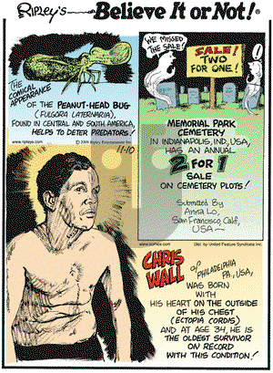 Ripley's Believe It or Not on Tuesday November 10, 2009 Comic Strip
