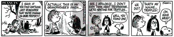 Peanuts on Monday March 31, 1975 Comic Strip