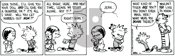 Calvin and Hobbes on Thursday September 6, 1990 Comic Strip