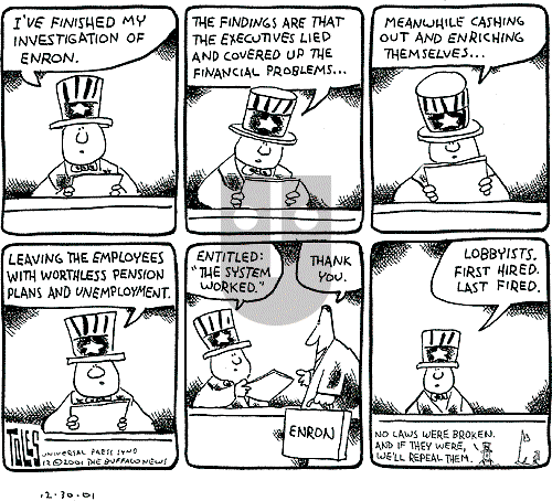 Tom Toles - Sunday December 30, 2001 Comic Strip