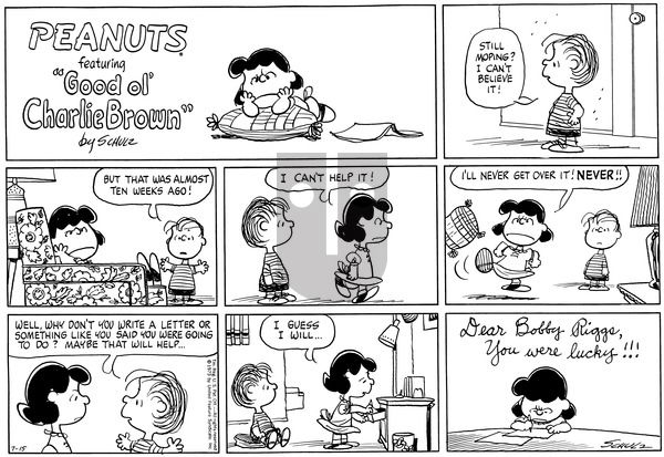 Peanuts on Sunday July 15, 1973 Comic Strip