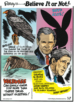 Ripley's Believe It or Not on Tuesday January 7, 2014 Comic Strip
