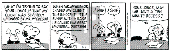 Peanuts on Wednesday August 2, 1995 Comic Strip