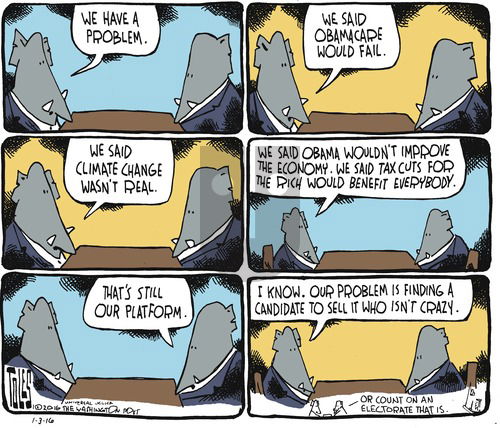 Tom Toles on Sunday January 3, 2016 Comic Strip