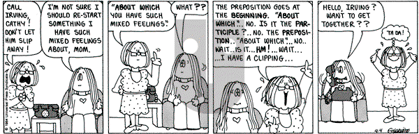 Cathy Classics on Wednesday April 4, 1984 Comic Strip