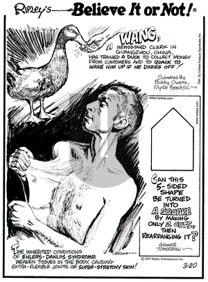Ripley's Believe It or Not on Tuesday March 20, 2007 Comic Strip
