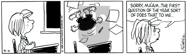 Peanuts on Tuesday September 4, 1990 Comic Strip