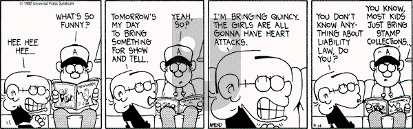 FoxTrot on Monday September 14, 1992 Comic Strip
