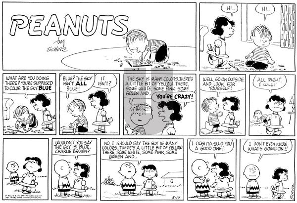 Peanuts on Sunday May 10, 1959 Comic Strip
