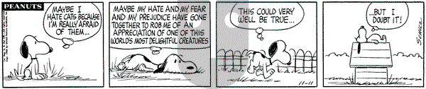 Peanuts on Friday November 11, 1960 Comic Strip