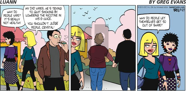 Luann on Sunday September 27, 2015 Comic Strip