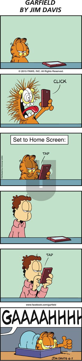 Garfield on Sunday June 7, 2015 Comic Strip