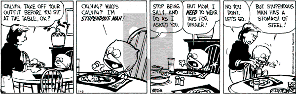 Calvin and Hobbes - Thursday November 3, 1988 Comic Strip