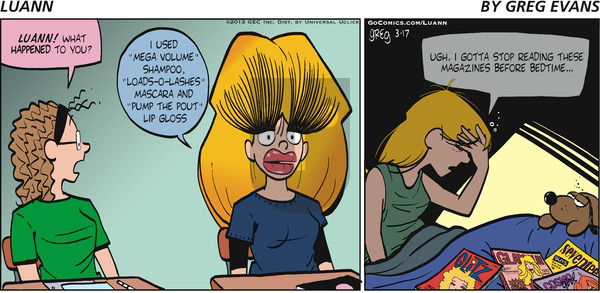 Luann on Sunday March 17, 2013 Comic Strip