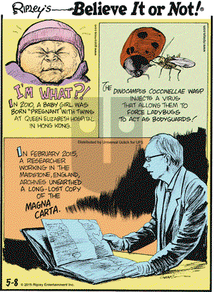 Ripley's Believe It or Not on Friday May 8, 2015 Comic Strip