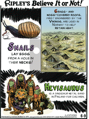 Ripley's Believe It or Not on Monday June 9, 2025 Comic Strip