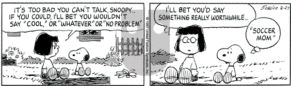 Peanuts - Thursday February 27, 1997 Comic Strip