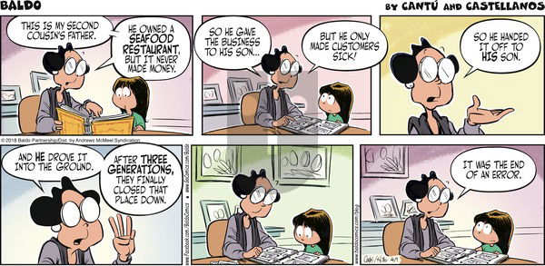 Baldo on Sunday April 1, 2018 Comic Strip