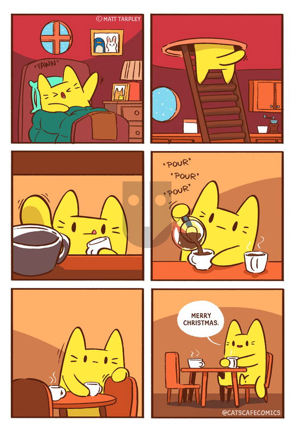 Cat's Cafe on Sunday December 25, 2022 Comic Strip