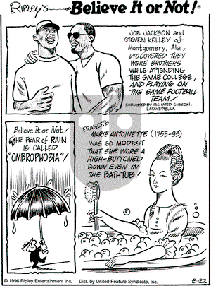 Ripley's Believe It or Not on Thursday August 22, 1996 Comic Strip