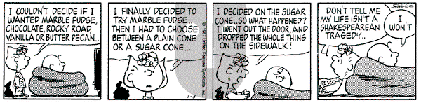 Peanuts on Friday July 3, 1987 Comic Strip