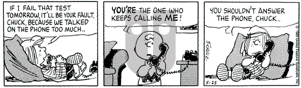 Peanuts on Thursday May 25, 1989 Comic Strip