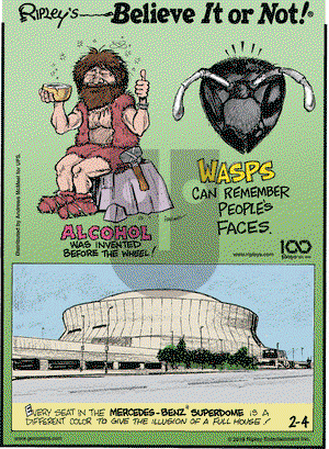 Ripley's Believe It or Not on Monday February 4, 2019 Comic Strip