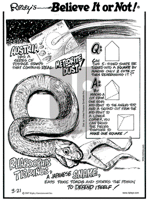 Ripley's Believe It or Not on Wednesday March 21, 2007 Comic Strip