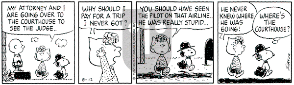 Peanuts on Wednesday August 12, 1992 Comic Strip