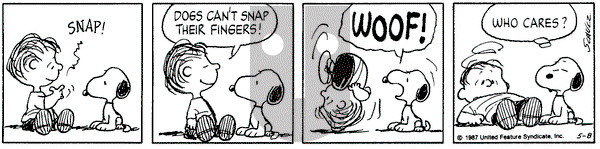 Peanuts on Friday May 8, 1987 Comic Strip