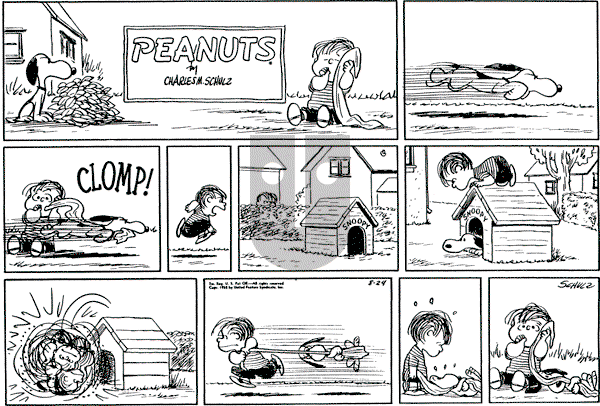 Peanuts - Sunday August 24, 1958 Comic Strip