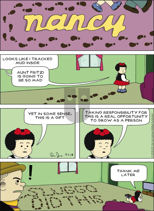 Nancy on Sunday July 1, 2018 Comic Strip