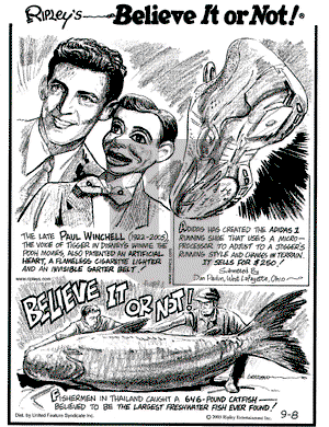 Ripley's Believe It or Not on Thursday September 8, 2005 Comic Strip