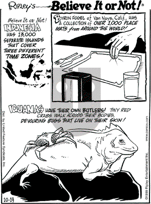 Ripley's Believe It or Not on Tuesday October 19, 1999 Comic Strip