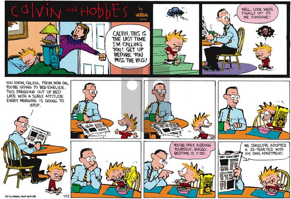 Calvin and Hobbes on Sunday March 1, 1992 Comic Strip