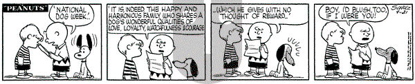 Peanuts - Wednesday September 21, 1955 Comic Strip