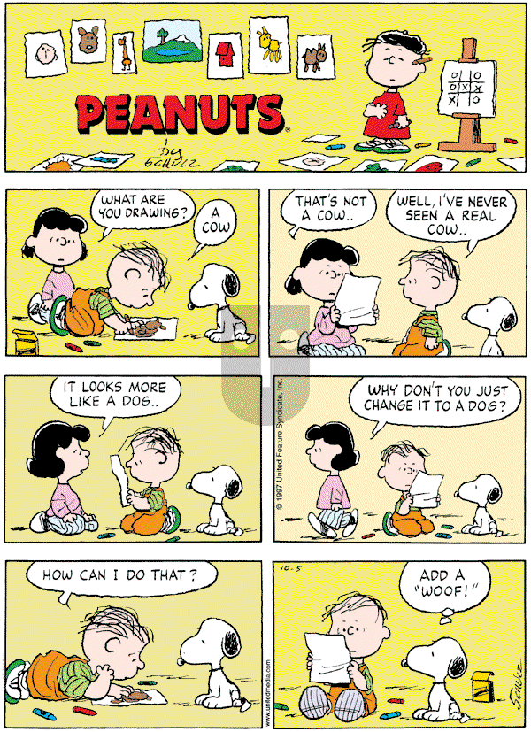 Peanuts - Sunday October 5, 1997 Comic Strip