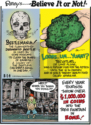 Ripley's Believe It or Not on Wednesday August 14, 2013 Comic Strip