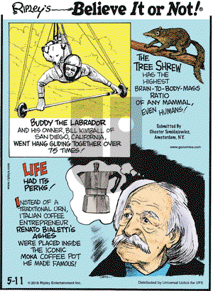 Ripley's Believe It or Not on Wednesday May 11, 2016 Comic Strip