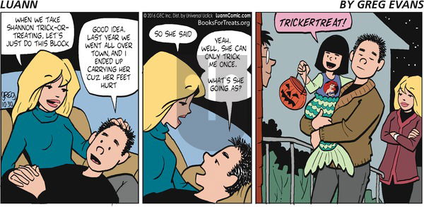Luann on Sunday October 30, 2016 Comic Strip