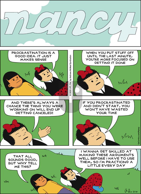 Nancy on Sunday June 21, 2020 Comic Strip