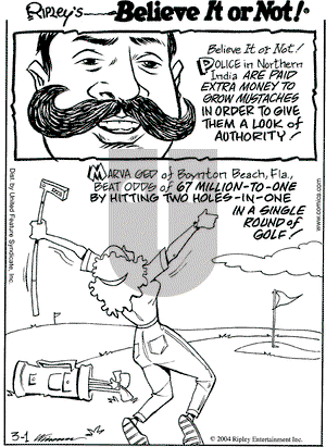 Ripley's Believe It or Not on Thursday April 22, 2004 Comic Strip