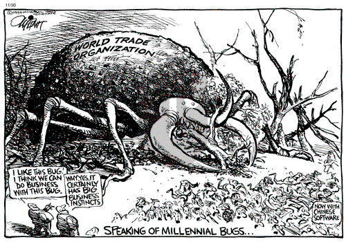 Pat Oliphant on Tuesday November 30, 1999 Comic Strip