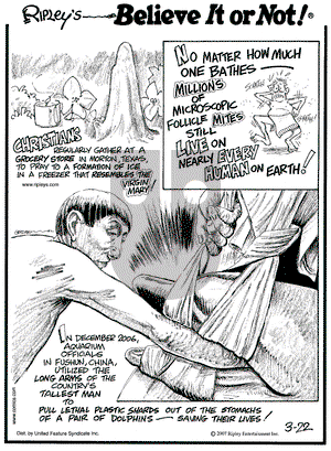 Ripley's Believe It or Not on Thursday March 22, 2007 Comic Strip