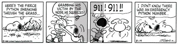 Peanuts on Tuesday August 19, 1986 Comic Strip