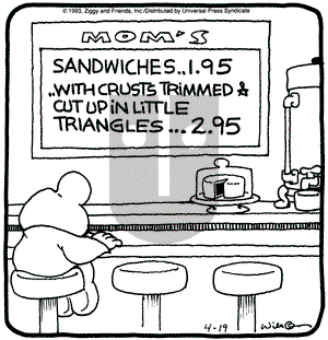Ziggy on Monday April 19, 1993 Comic Strip
