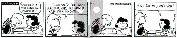 Peanuts on Tuesday September 7, 1965 Comic Strip