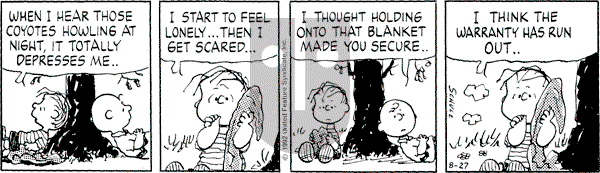 Peanuts - Thursday August 27, 1992 Comic Strip