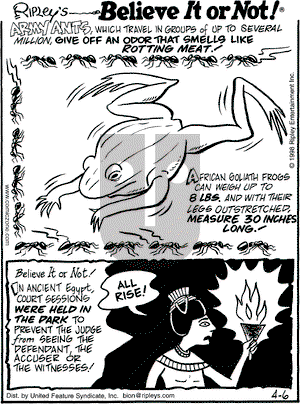 Ripley's Believe It or Not on Monday April 6, 1998 Comic Strip